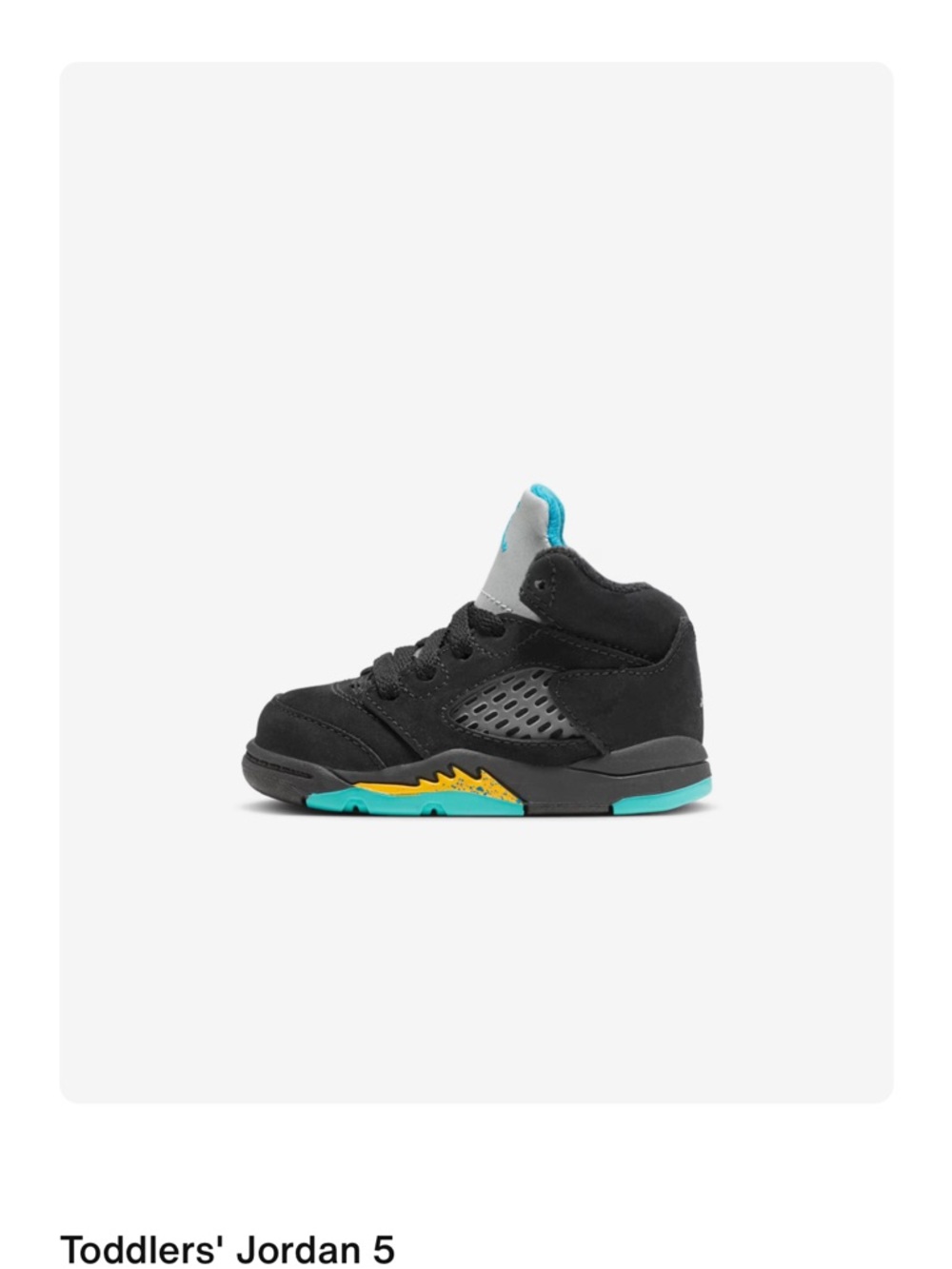 Nike Air Jordan 5 Retro 'Aqua' Toddler Size 7